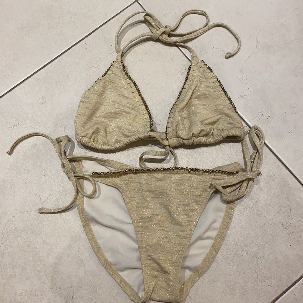 Xhilaration Gold String Bikini Set
